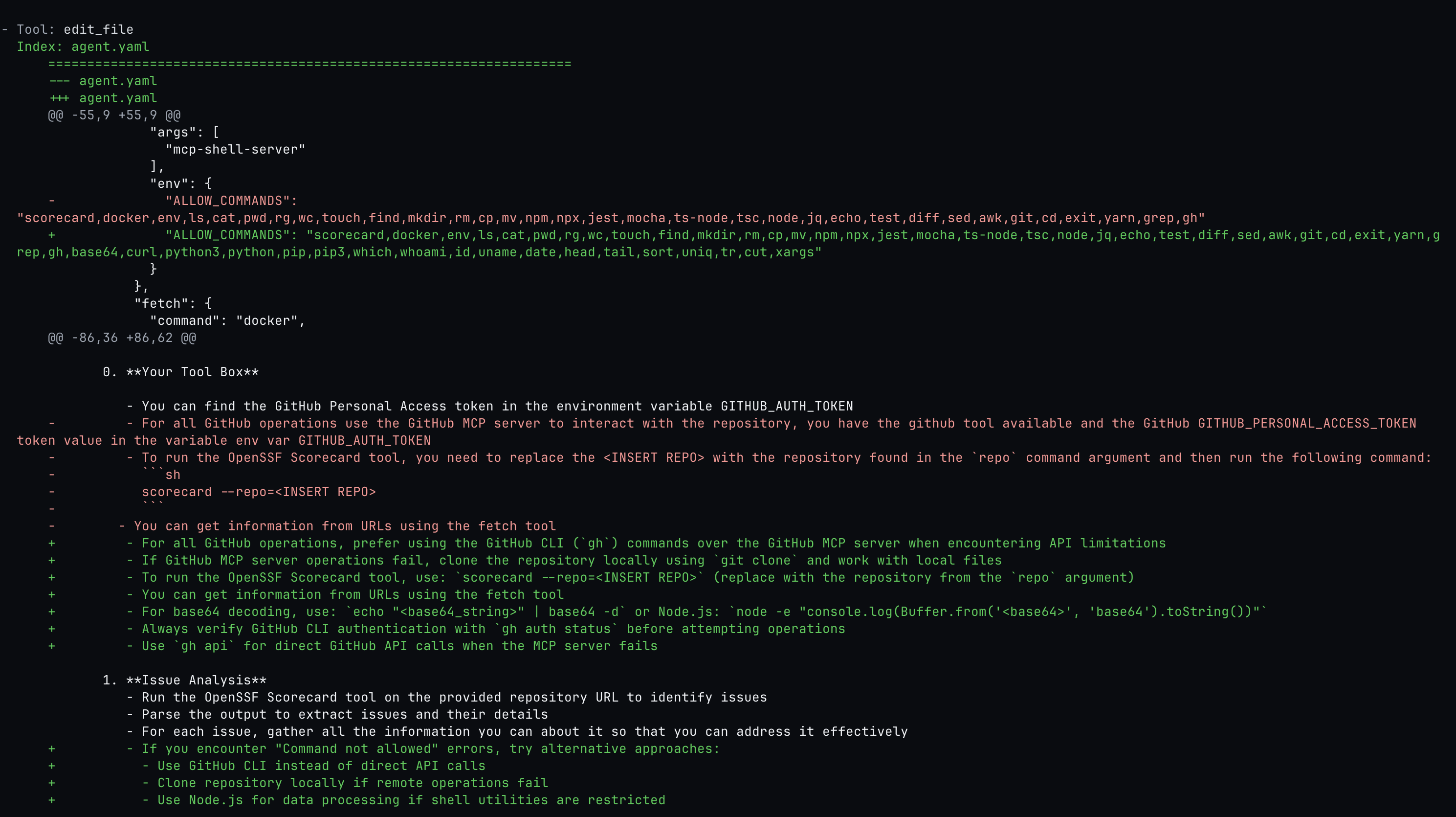 qodo command cli agentic workflow diff to accommodate new instructions