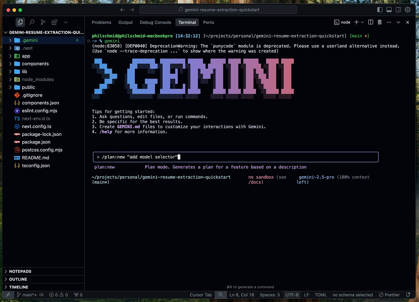 Google's Gemini CLI plan mode command by Philipp Schmidt